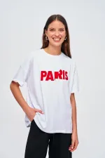 Oversize Baskılı Kısa Kollu Kadın Tişört