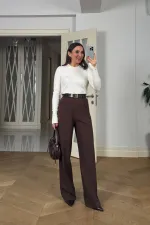 Beli Lastikli Pileli Palazzo Kadın Pantoln