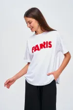 Oversize Baskılı Kısa Kollu Kadın Tişört