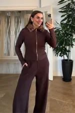 Suni Kürk Detaylı Fermuarlı Bluz