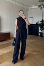 Sıfır Kol Bluz Pantolon Kadın Takım