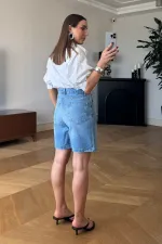Denim Bermuda Kadın Şort