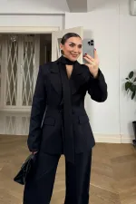 Fular Detaylı Blazer Kadın Ceket