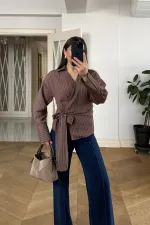 Kruvaze Bağlamalı Uzun Kollu Bluz