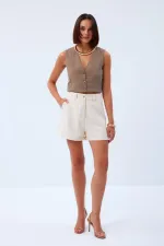 Yüksek Bel Bermuda Kadın Şort