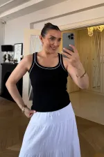 Débardeur femme à col en U avec bordure