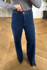 Dikiş Detaylı Denim Kadın Pantolon