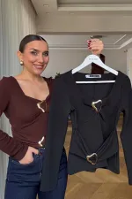 Tokalı Uzun Kollu Bluz