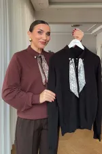 Polo Yaka Triko Kadın Kazak