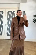 Faux Leather Blazer Women's Jacket Faux Leather Blazer Women's Jacket