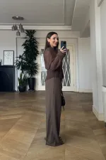 Dikiş Detaylı Bol Paça Kadın Pantolon