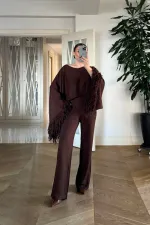 Beli Lastikli Triko Kadın Pantolon