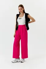 Cırt Detaylı Palazzo Kadın Pantolon