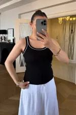 Débardeur femme à col en U avec bordure