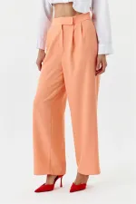 Cırt Detaylı Palazzo Kadın Pantolon