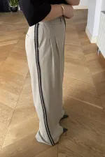 Women's Palazzo Pants with Rhinestone Trim