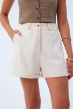Yüksek Bel Bermuda Kadın Şort