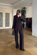 Pelerin Detaylı Blazer Ceket Pantolon Kadın Takım Pelerin Detaylı Blazer Ceket Pantolon Kadın Takım