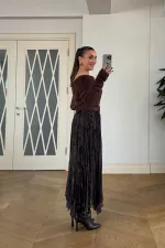 Asimetrik Kesim Midi Etek