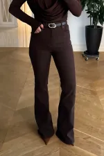 Yüksek Bel İspanyol Paça Denim Kadın Pantolon