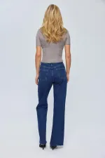 Bisiklet Yaka Trasparan Triko Bluz