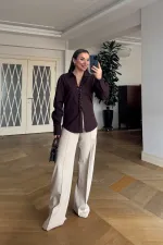 Straight Cut Ribbed Women's Trousers Straight Cut Ribbed Women's Trousers