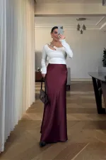 Asymmetrical Neckline Long-Sleeved Blouse