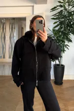 Suni Kürklü Kaşe Kadın Ceket