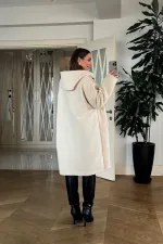 Kapüşonlu Buklet Kadın Ceket