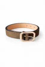 Ceinture femme en daim avec boucle dorée