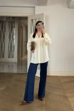 V Yaka Kadın Gömlek