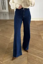 Dikiş Detaylı Denim Kadın Pantolon
