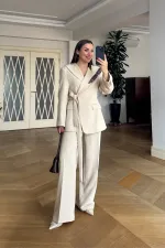 Women's Blazer Jacket and Pants Suit with Cape Detail Women's Blazer Jacket and Pants Suit with Cape Detail