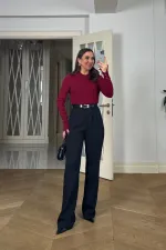 Beli Lastikli Pileli Palazzo Kadın Pantoln