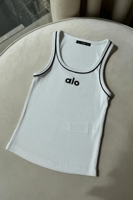 Débardeur brodé à col en U pour femme