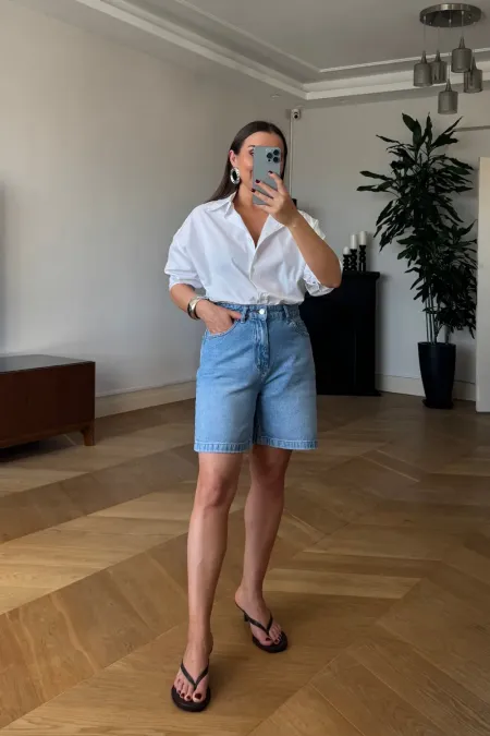 Denim Bermuda Kadın Şort