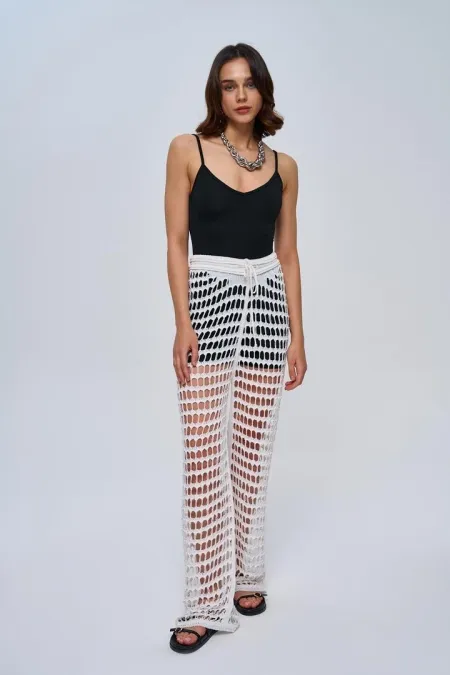 Ajurlu Triko Kadın Pantolon