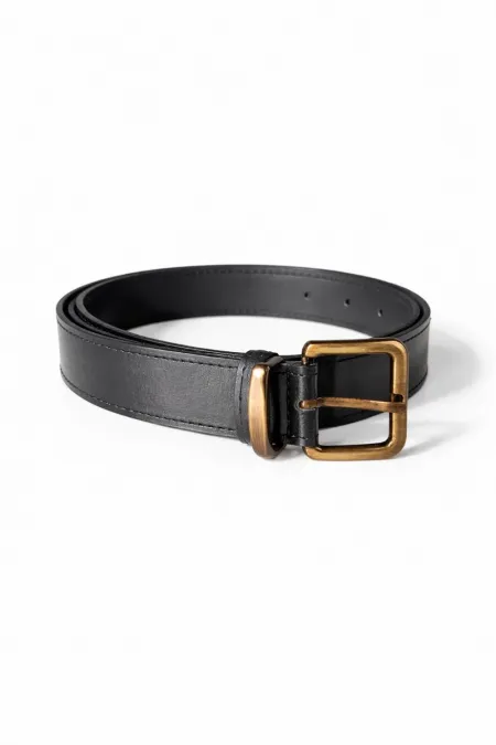 Ceinture femme en similicuir vieilli à boucle carrée