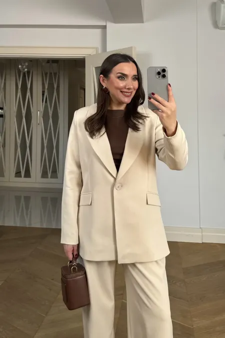 Tek Düğmeli Blazer Kadın Ceket