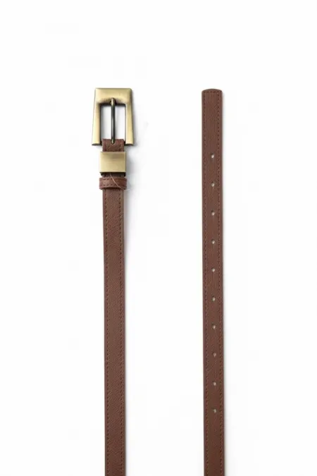 Faux Leather Distressed Buckle Women's Belt