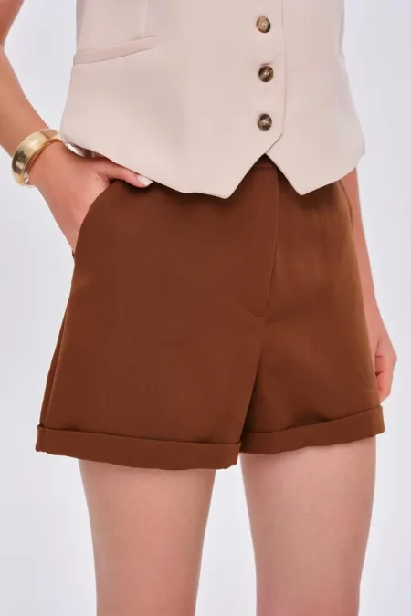 Yüksek Bel Bermuda Kadın Şort