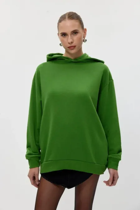 Basic Kapüşonlu Kadın Sweatshirt