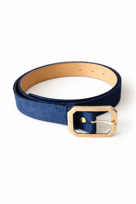 Ceinture femme en daim avec boucle dorée