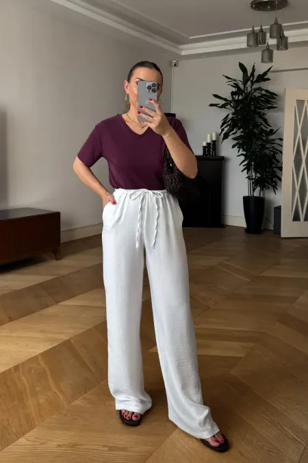 Beli Lastikli Rahat Kesim Kadın Pantolon