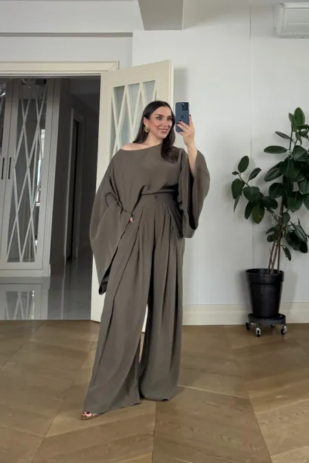 Pelerin Bluz Pantolon Kadın Takım