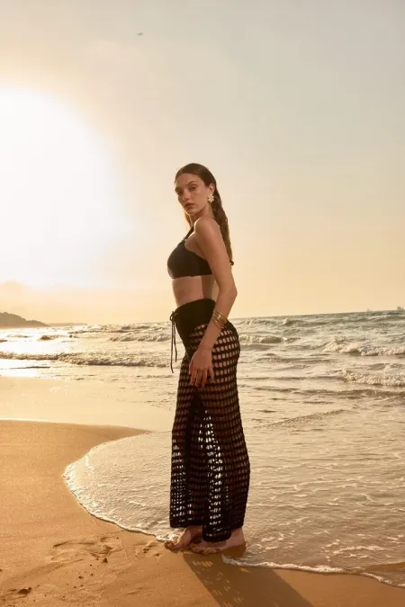 Ajurlu Triko Kadın Pantolon