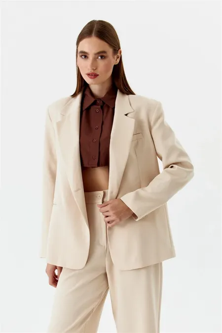 Tek Düğmeli Blazer Kadın Ceket