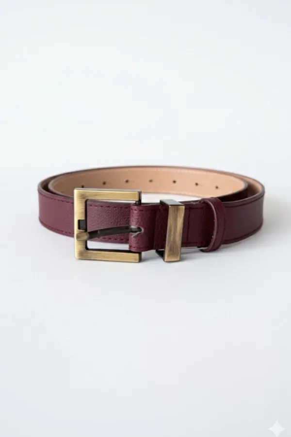 Ceinture femme en similicuir à boucle carrée