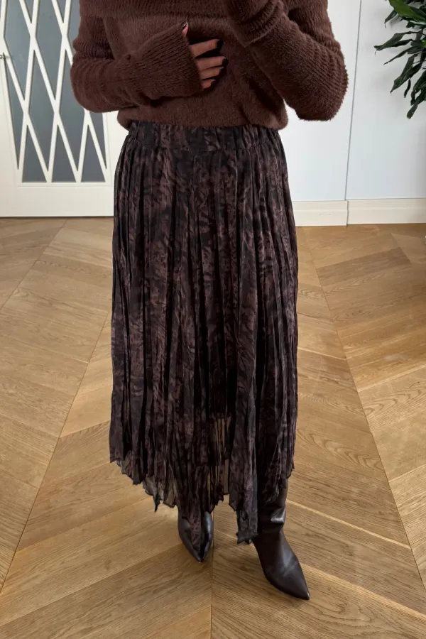 Asimetrik Kesim Midi Etek