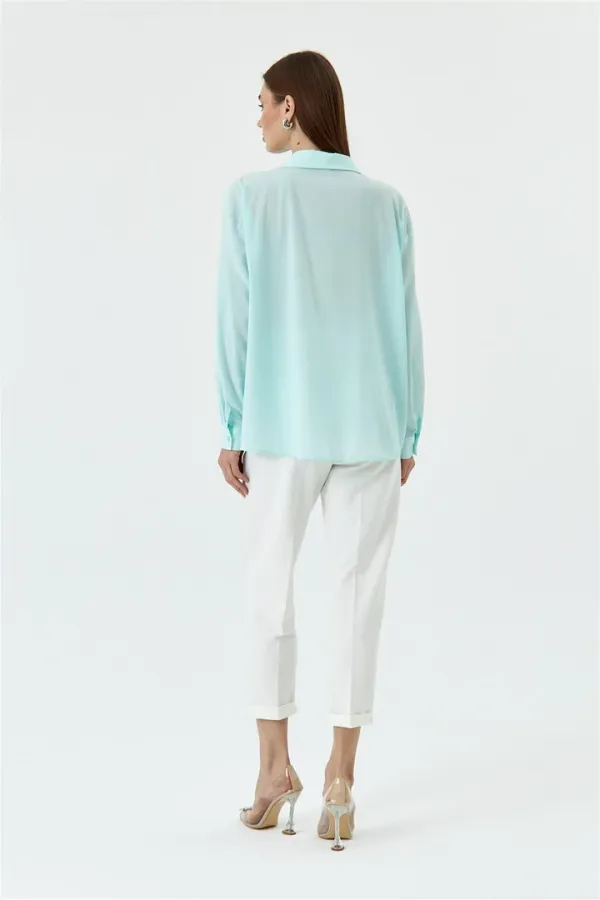 Oversize Uzun Kollu Kadın Gömlek